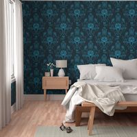 Ocean Damask Blue