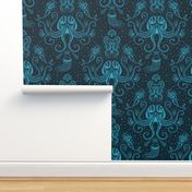 Ocean Damask Blue