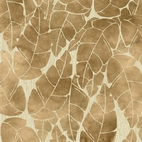 Palm Grove - Gold Palms on Gold and White Grasscloth Wallpaper 