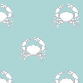 Silver Crabs on Seafoam - Md