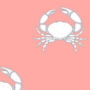 Silver Crab on Coral - Lg