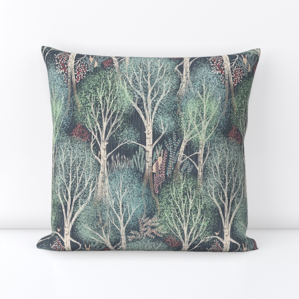 whimsy forest with dancing trees wallpaper -medium scale