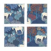 Enchanted Forest Unicorns in the Magic Woods -large CW11