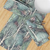 whimsy forest with dancing trees wallpaper - large scale