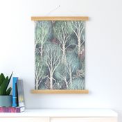 whimsy forest with dancing trees wallpaper - large scale