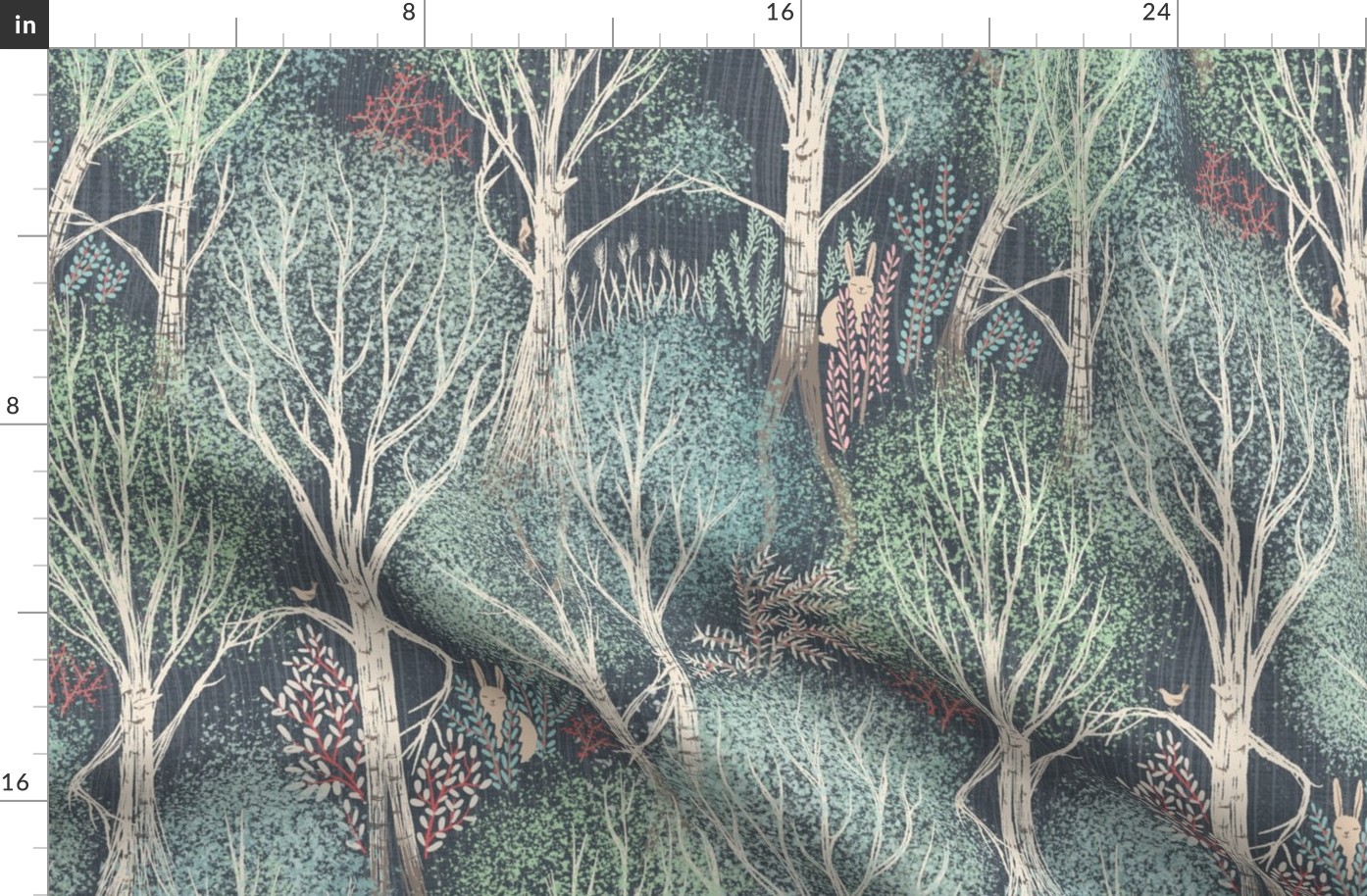 whimsy forest with dancing trees wallpaper - large scale