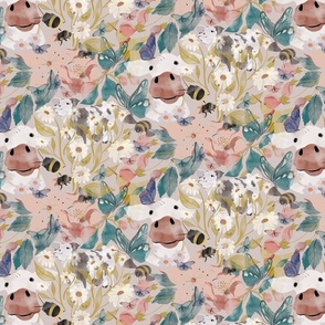 Hidden Whimsy Apple Blossom Cows, Bees, Butterflies, and Daisies