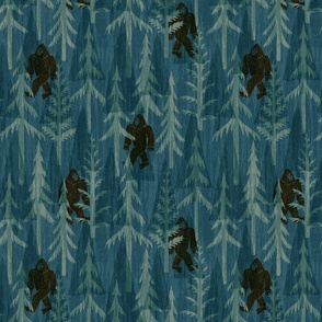 Subtle Sasquatch - 12" large - midnight and pine 