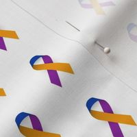 Bladder Cancer Ribbon, Blue Yellow Purple Cancer Awareness Ribbon, May, Bladder Cancer Awareness Ribbon on White Background