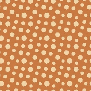 Pom Pom Dots - Mid-Century Burnt Orange Cream
