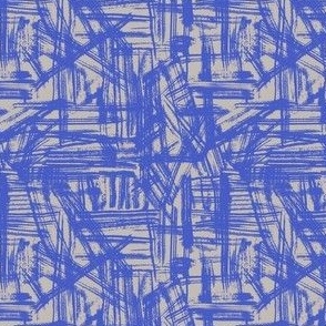 Brush Strokes -  Ditsy Scale - Periwinkle and Beige Abstract Geometric Artsy lines