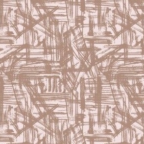 Brush Strokes -  Ditsy Scale - Redend Point on Blush Pink Abstract Geometric Artistic Lines