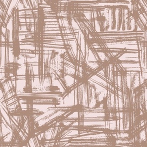 Brush Strokes -  Medium Scale - Redend Point on Blush Pink Abstract Geometric Artistic Lines