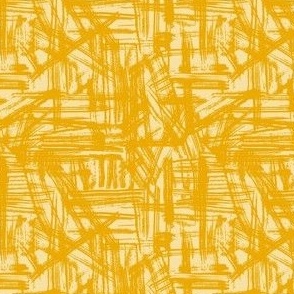 Brush Strokes -  Ditsy Scale - Yellow Abstract Geometric Artistic Lines