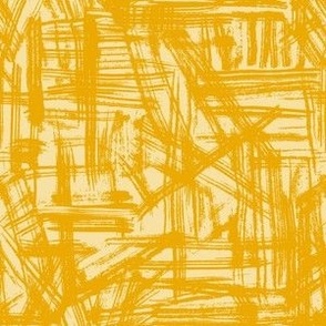 Brush Strokes -  Small Scale - Yellow Abstract Geometric Artistic Lines