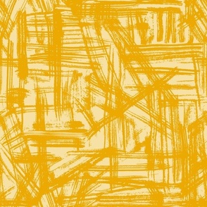 Brush Strokes -  Medium Scale - Yellow Abstract Geometric Artistic Lines