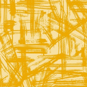 Brush Strokes -  Large Scale - Yellow Abstract Geometric Artistic Lines