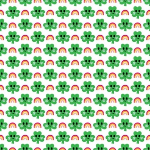 happy shamrock w rainbows medium