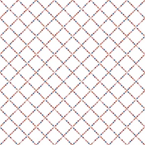 Colorful Beads in Crossing Lines on a White Background