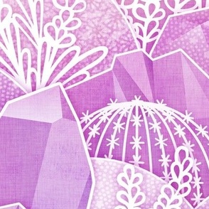 Crystal Garden- Magical Crystals- Fairytale- Novelty- Kids- Children- Pink Nursery Wallpaper- Magenta- Rose- Violet- Barbiecore- Dopamine- Large