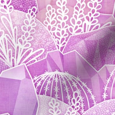 Crystal Garden- Magical Crystals- Fairytale- Novelty- Kids- Children- Pink Nursery Wallpaper- Magenta- Rose- Violet- Barbiecore- Dopamine- Medium