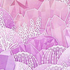 Crystal Garden- Magical Crystals- Fairytale- Novelty- Kids- Children- Pink Nursery Wallpaper- Magenta- Rose- Violet- Barbiecore- Dopamine- Small