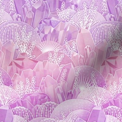 Crystal Garden- Magical Crystals- Fairytale- Novelty- Kids- Children- Pink Nursery Wallpaper- Magenta- Rose- Violet- Barbiecore- Dopamine- sMini