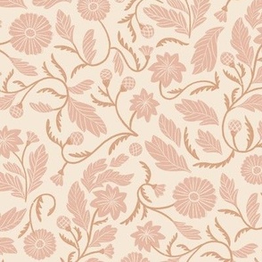 classical floral dusty pink