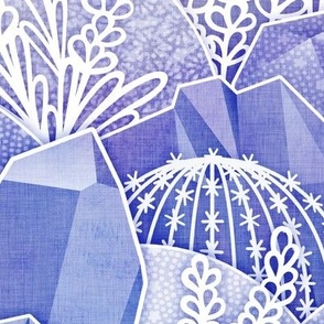 Ice Crystal Garden- Frozen Magical Crystals- Fairytale- Novelty- Kids- Children- Indigo Nursery Wallpaper- Blue- Purple- Lilac- Lavender- Violet- Large