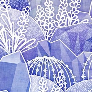 Ice Crystal Garden- Frozen Magical Crystals- Fairytale- Novelty- Kids- Children- Indigo Nursery Wallpaper- Blue- Purple- Lilac- Lavender- Violet- Medium