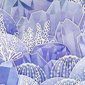 Ice Crystal Garden- Frozen Magical Crystals- Fairytale- Novelty- Kids- Children- Indigo Nursery Wallpaper- Blue- Purple- Lilac- Lavender- Violet- Small