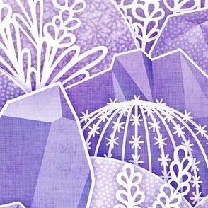 Ice Crystal Garden- Frozen Magical Crystals- Fairytale- Novelty- Kids- Children- Purple Nursery Wallpaper- Lilac- Lavender- Violet- Large