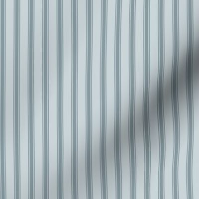 Ticking Stripe: Foggy Blue Modern Pillow Ticking Stripe