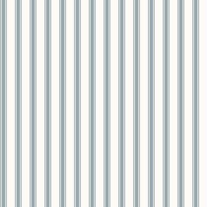 Ticking Stripe: Gray Blue & Crean Modern Pillow Ticking Stripe