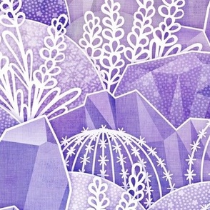 Ice Crystal Garden- Frozen Magical Crystals- Fairytale- Novelty- Kids- Children- Purple Nursery Wallpaper- Lilac- Lavender- Violet- Medium
