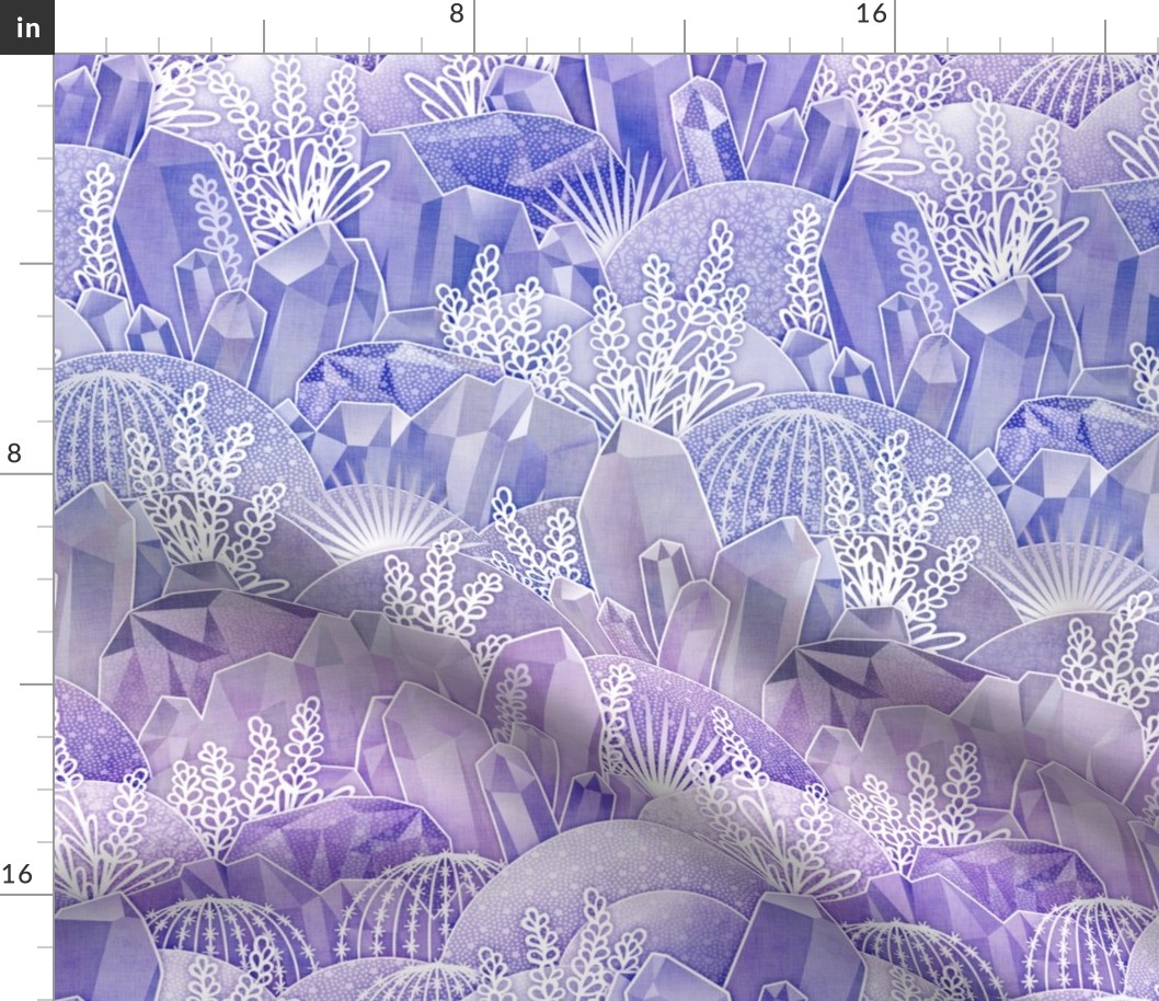 Ice Crystal Garden- Frozen Magical Crystals- Fairytale- Novelty- Kids- Children- Purple Nursery Wallpaper- Lilac- Lavender- Violet- Small