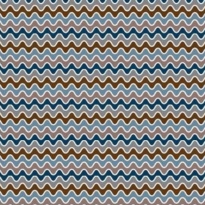 Navy Groovy Wavy Zig Zags: Extra Small (Coffee Collection)
