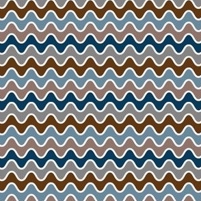 Navy Groovy Wavy Zig Zags: Small (Coffee Collection)