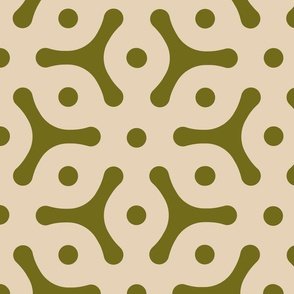 Georgia geometric floral - olive, tan
