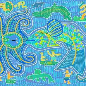 Under the Sea - Design 14501410 - Tropical Decor - Turquoise Green Blue
