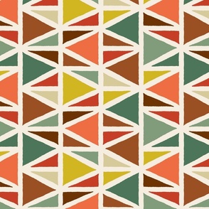 Geometric Triangle Pattern - Retro Colors