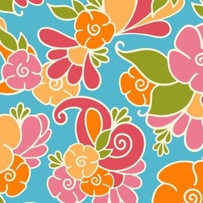 Large Tropical Floral -  Bright