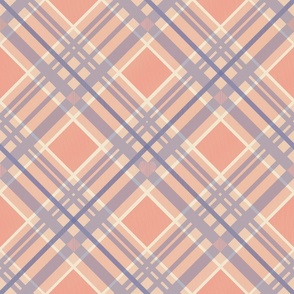Pretty Peach and Periwinkle Plaid Pattern