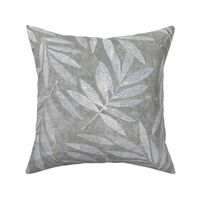 Textured Leaves - Graphite Grey