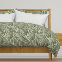 Textured Leaves - Sage Green/Grey