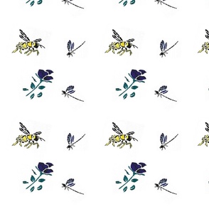 Flower and Cute Bug Design