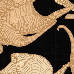 Cephalopod - Giant Octopi - Black & Gold