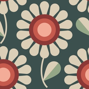 2715 A Large - retro daisies