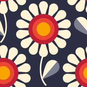 2715 B Large - retro daisies