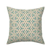 Georgia small geometric floral - teal, tan